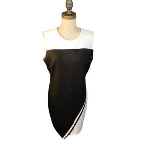 Tommy Hilfiger Size 12 Black White STRETCH Spectator Style Dress